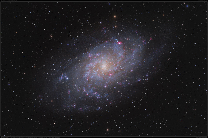 Foto von Messier 33 im Sternbild Dreieck