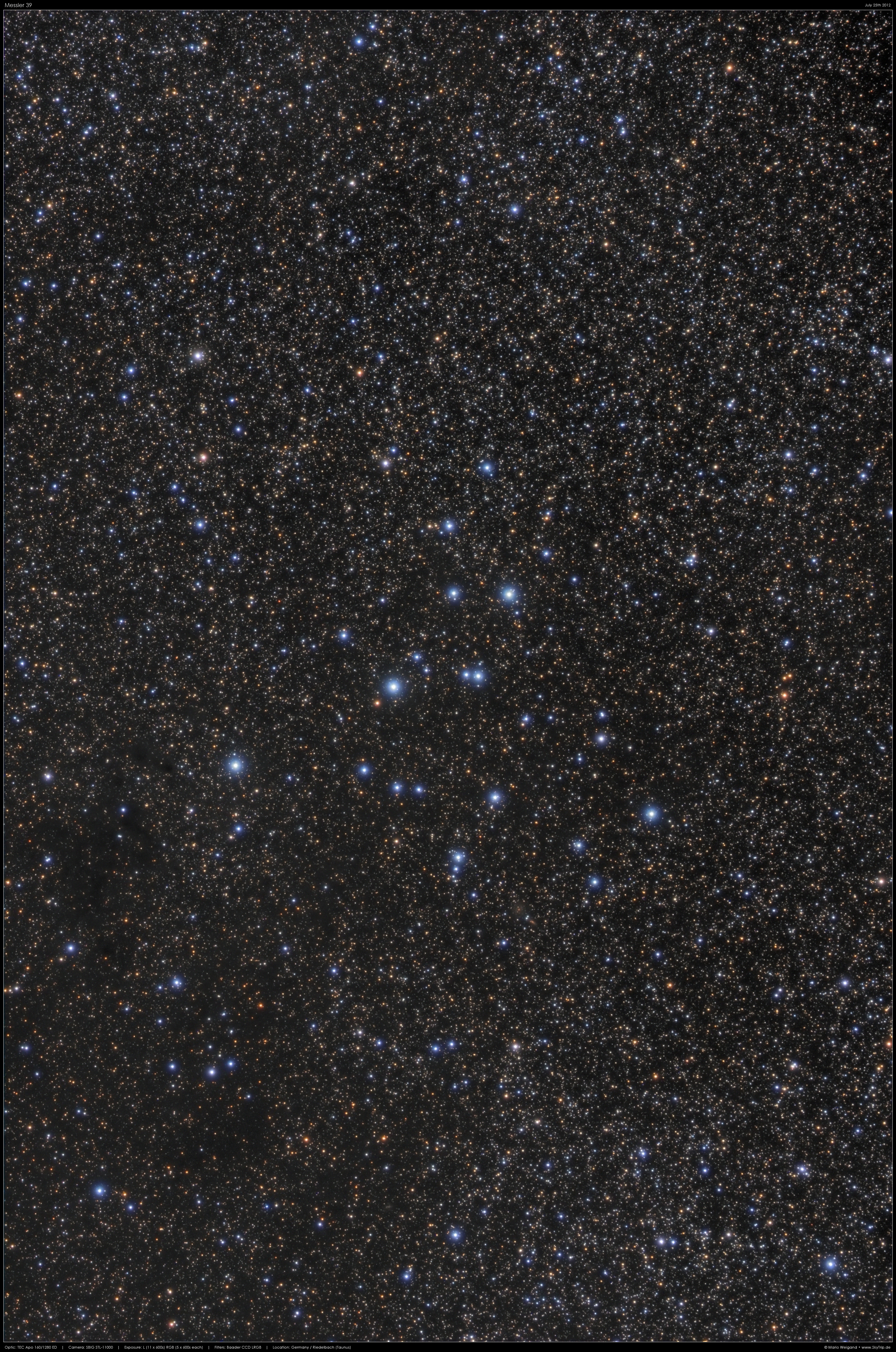 M39, Sternhaufen in Cygnus