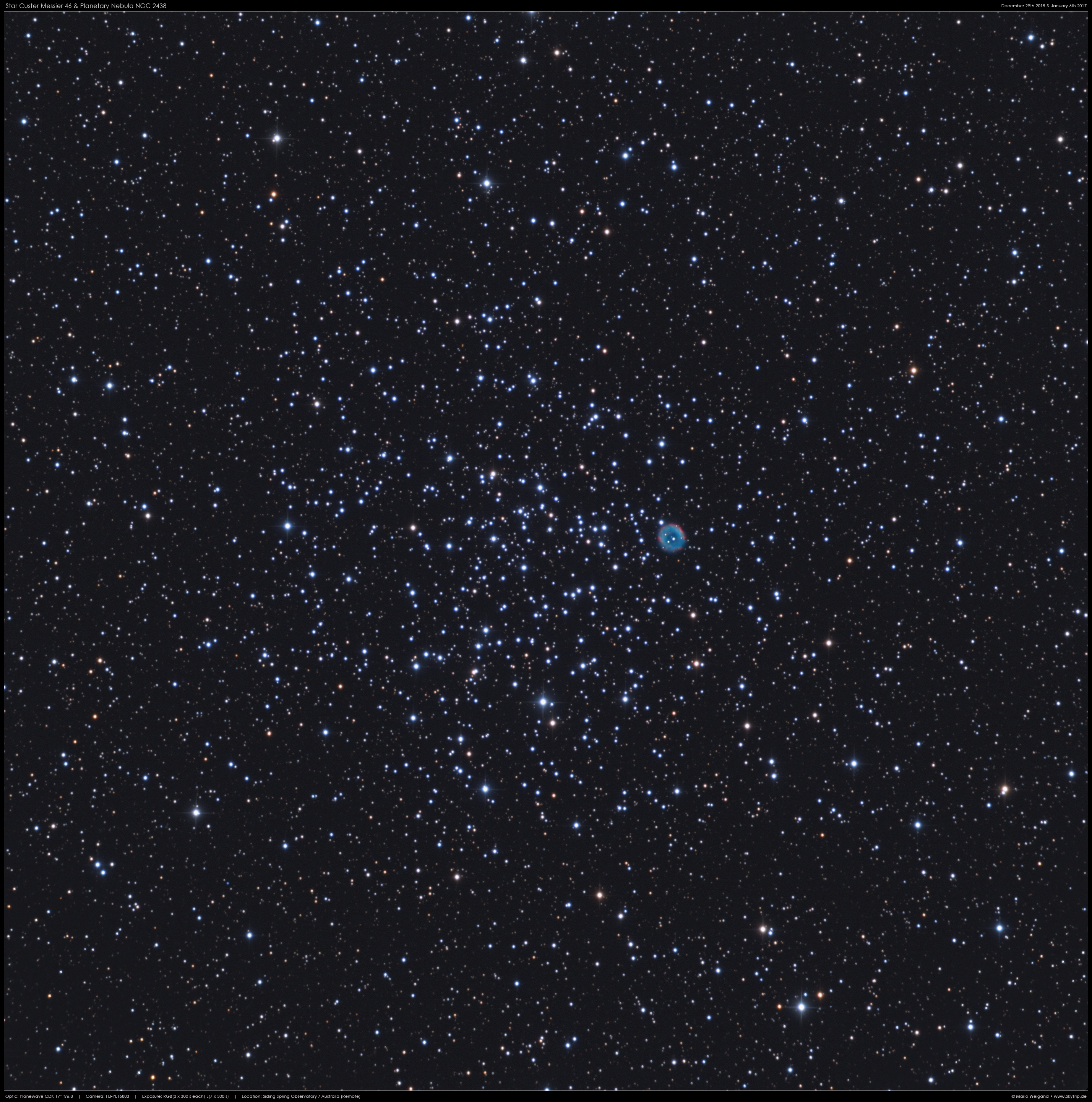 Sternhaufen Messier 46 mit NGC 2438