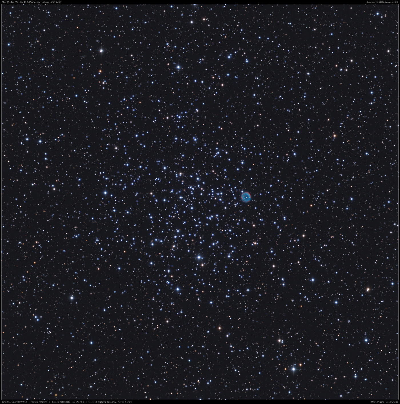 Sternhaufen Messier 46 mit NGC 2438