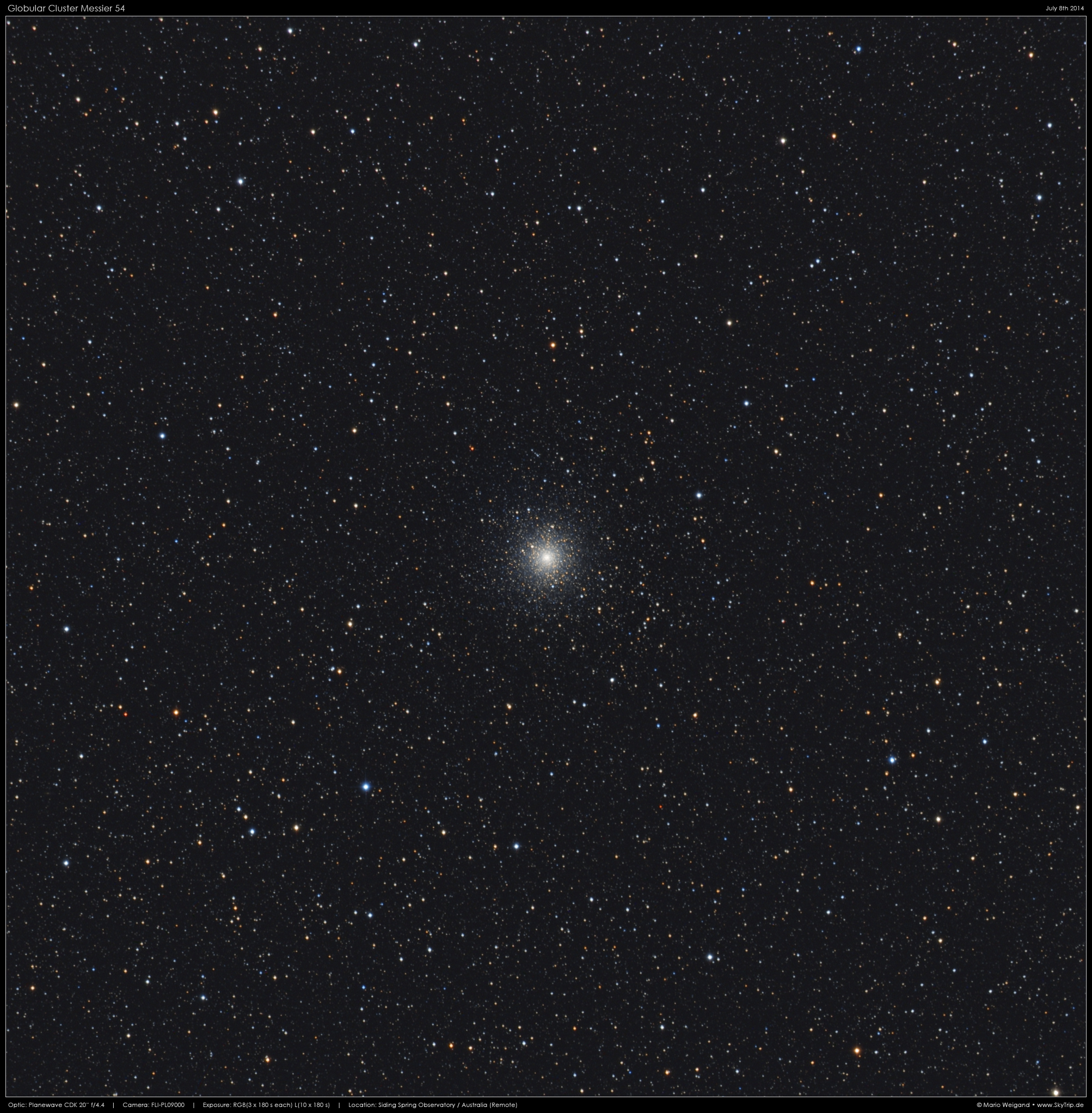 Kugelsternhaufen M54 im Sternbild Schtze