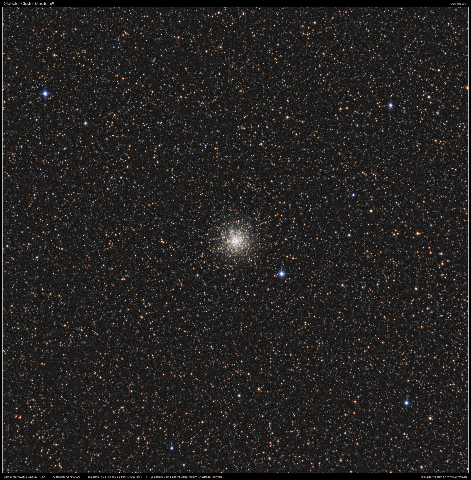 Kugelsternhaufen M69 im Sternbild Schtze