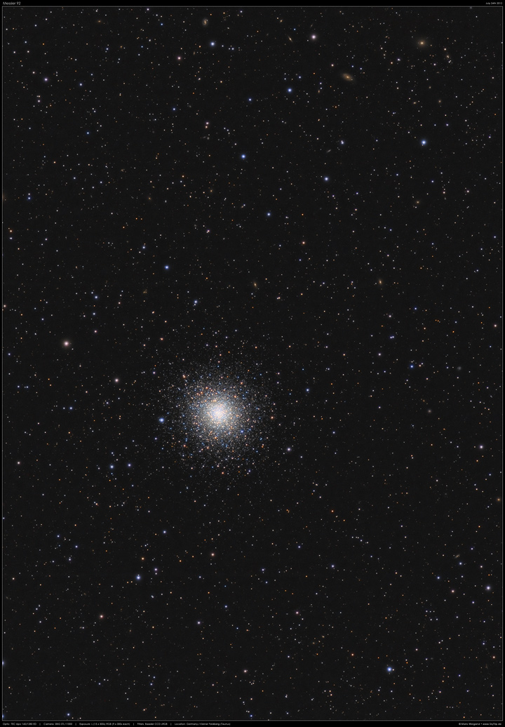Kugelsternhaufen Messier 92 im Sternbild Herkules