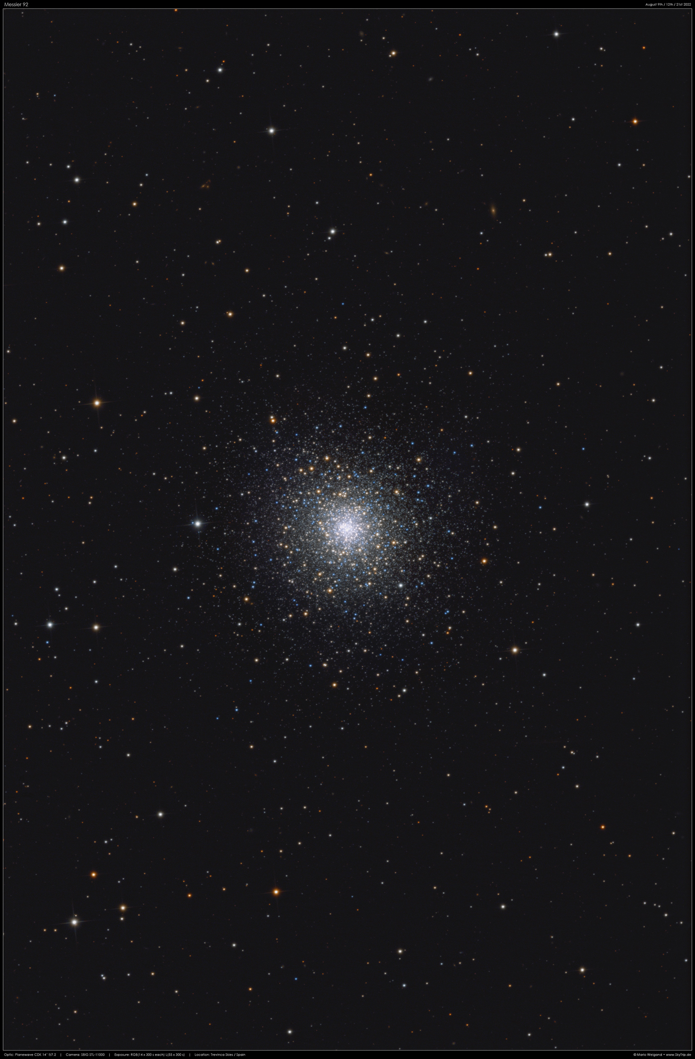 Messier 92 - Kugelsternhaufen im Herkules