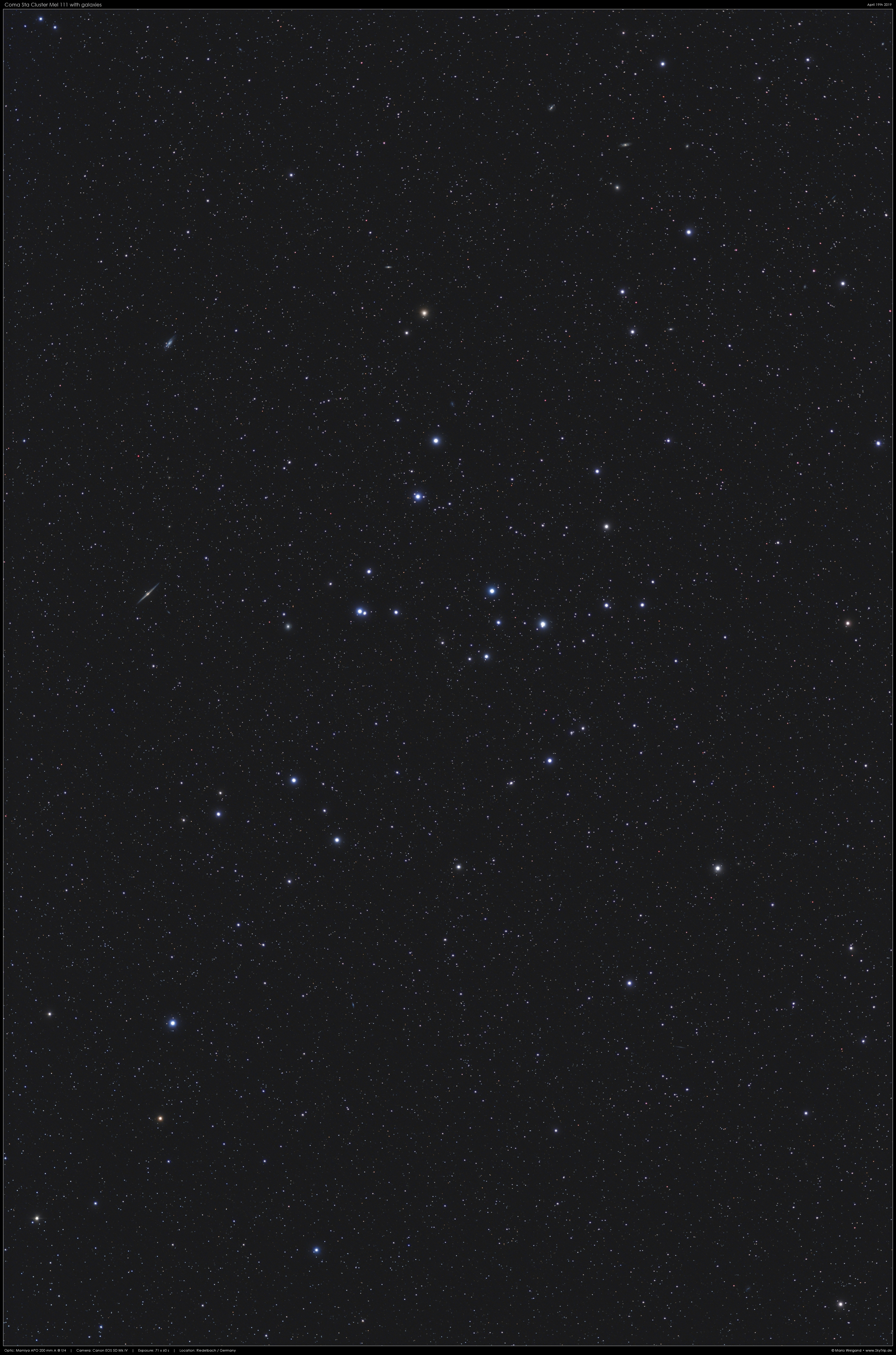 Mel 111 - Coma Sternhaufen mit Galaxien