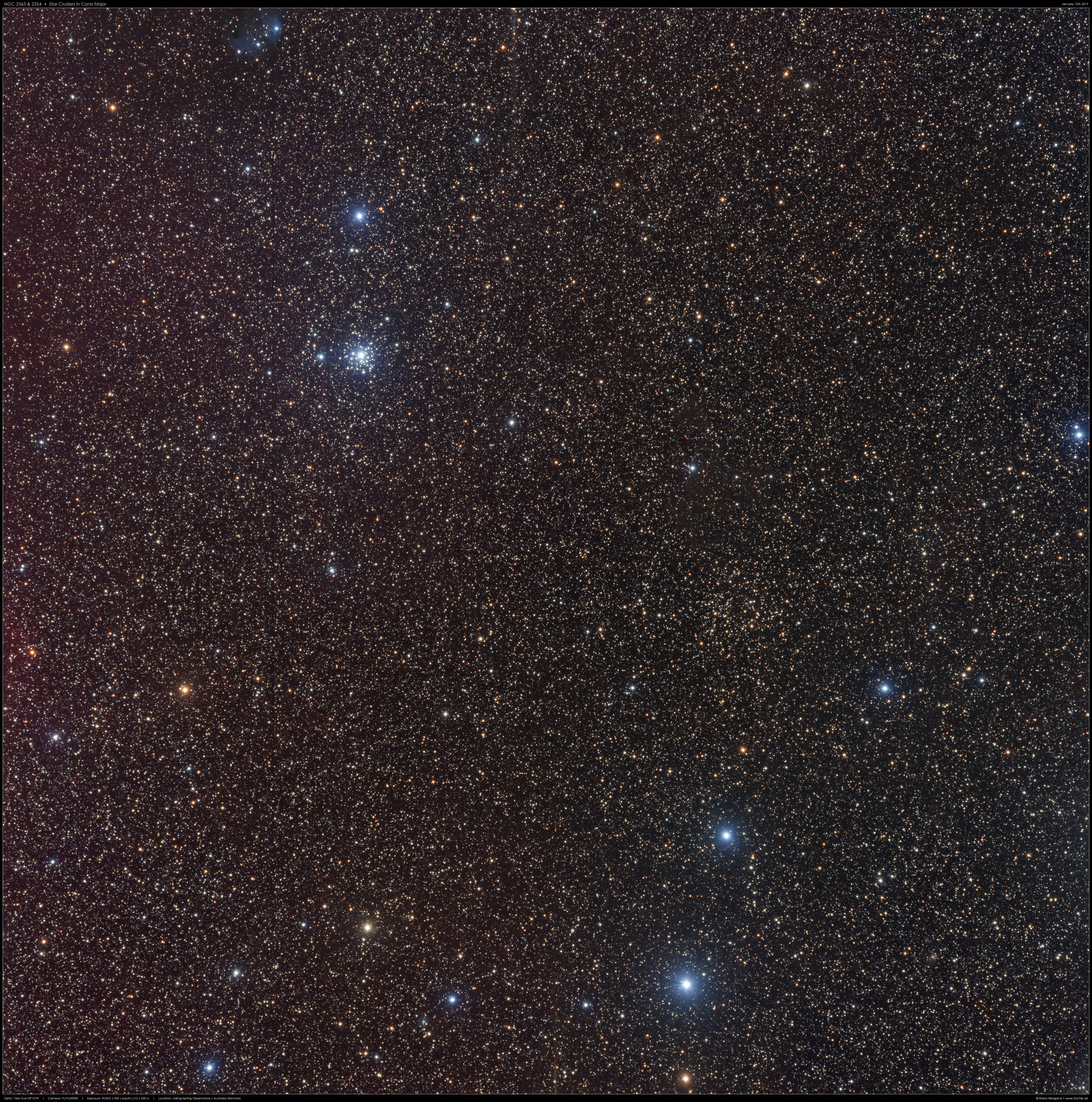NGC 2354 & 2362 im groen Hund