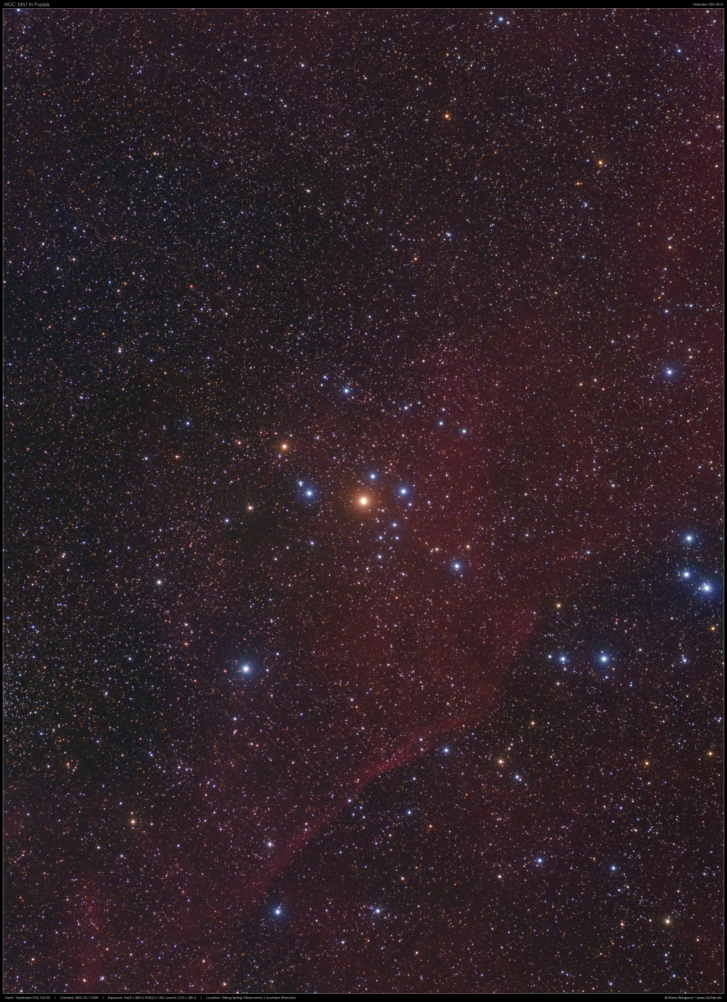 NGC 2451 im Sternbild Schiffskiel