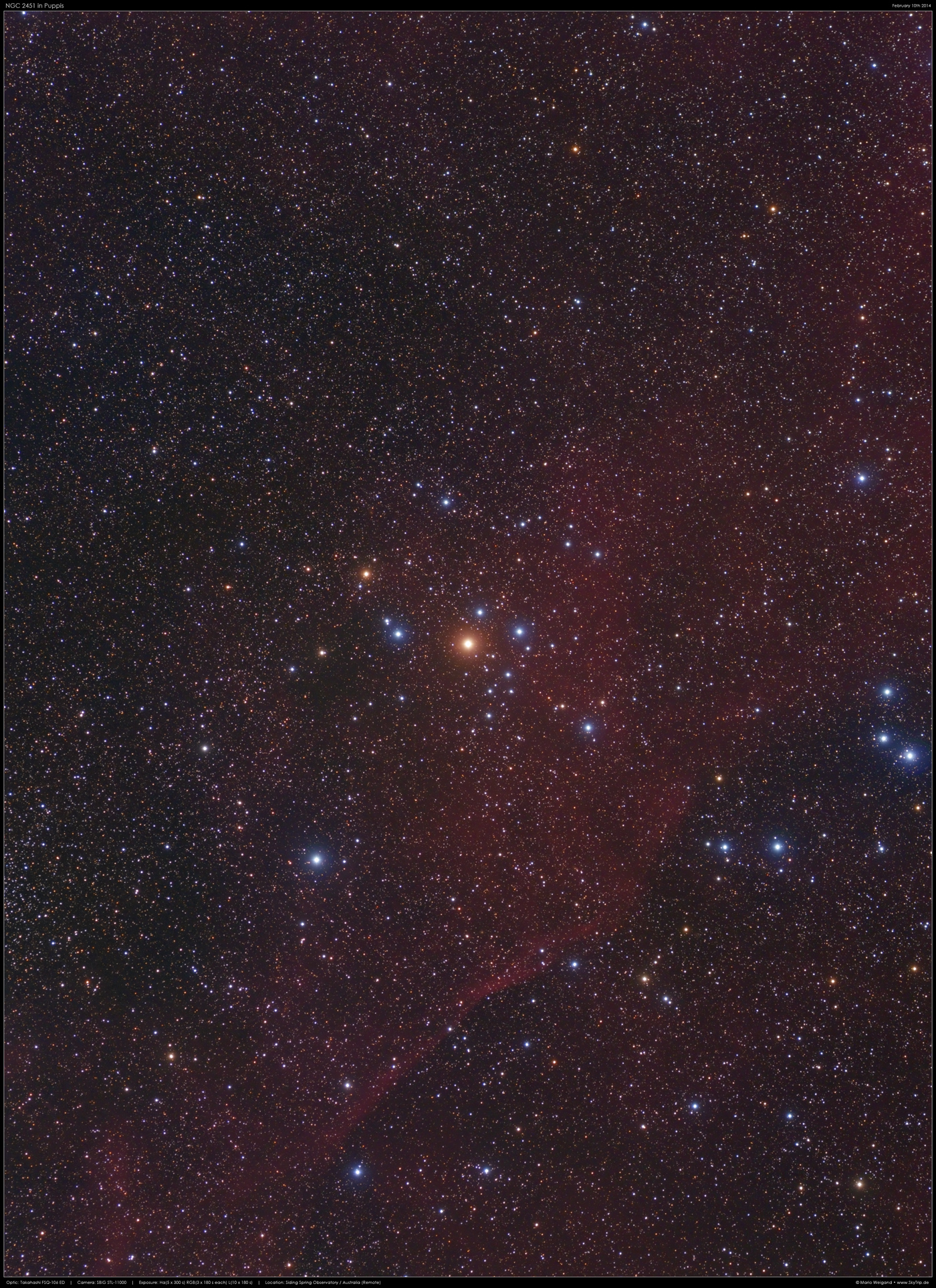 NGC 2451 im Sternbild Schiffskiel