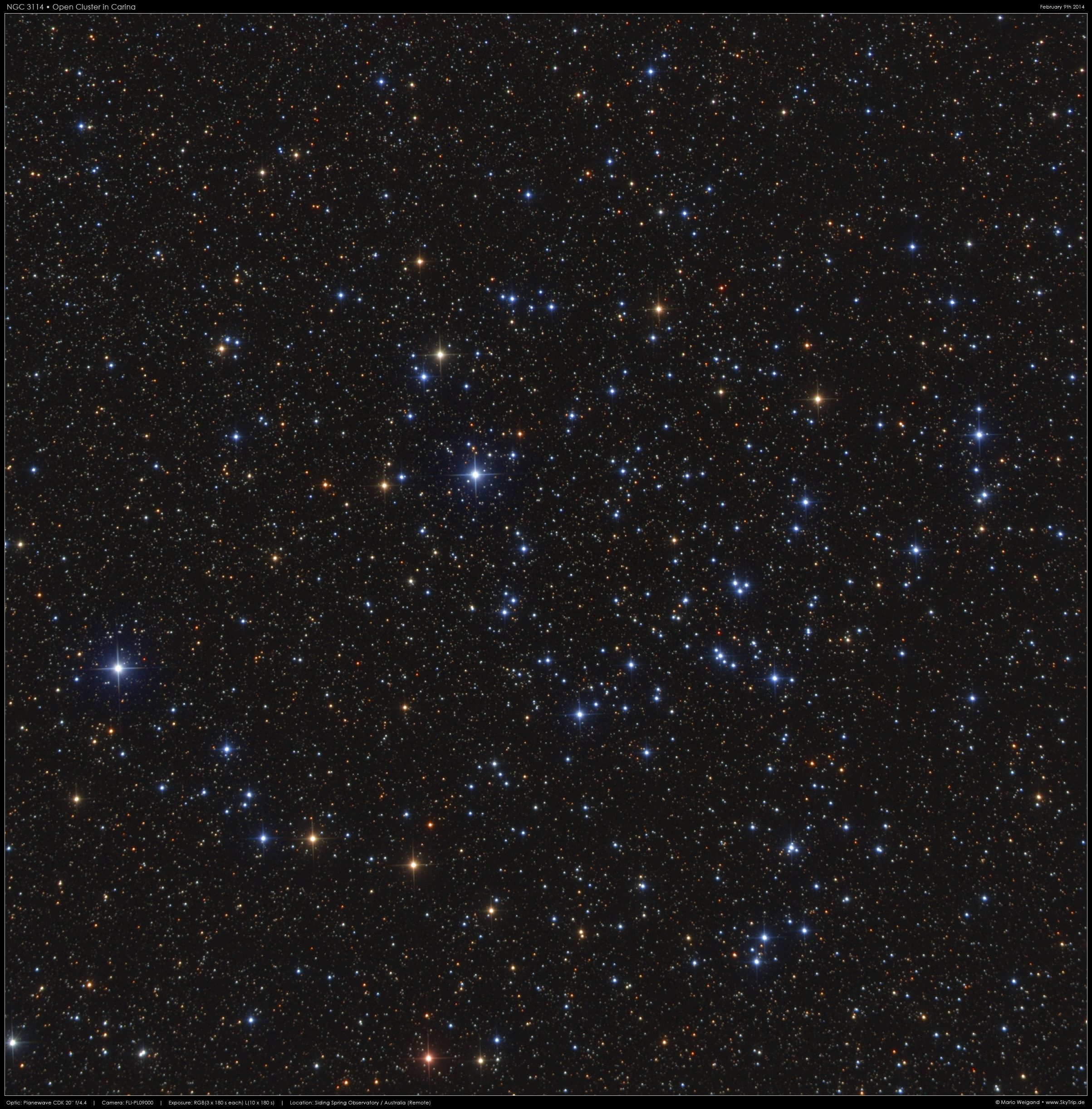 Sternhaufen NGC 3114 in Carina