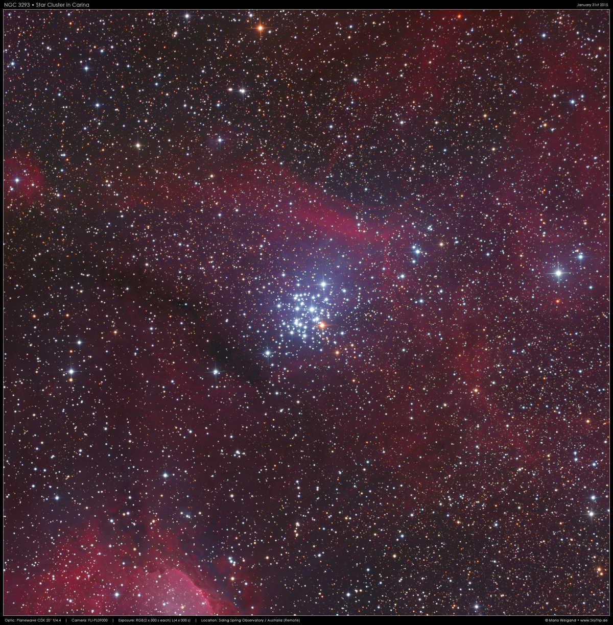Der offene Sternhaufen NGC 3293 in Carina