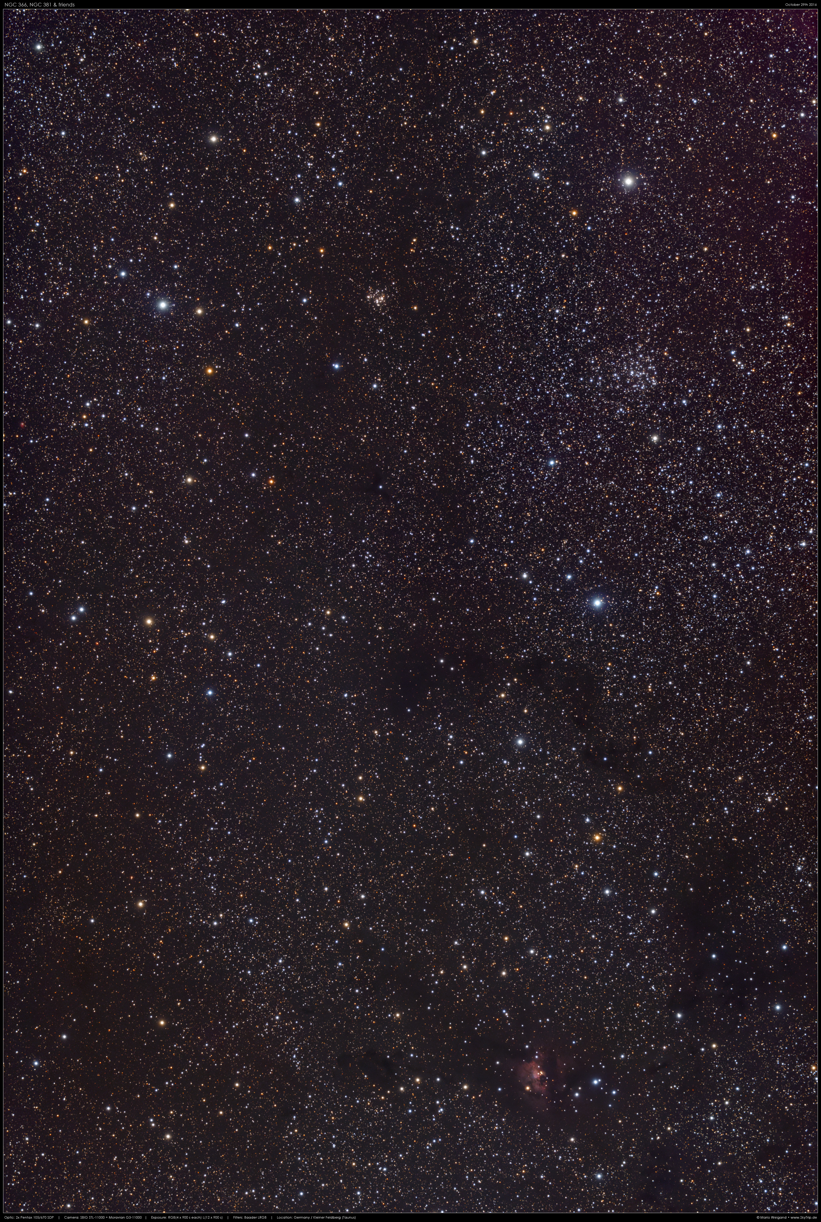 NGC 366, 381 & mehr in Cassiopeia