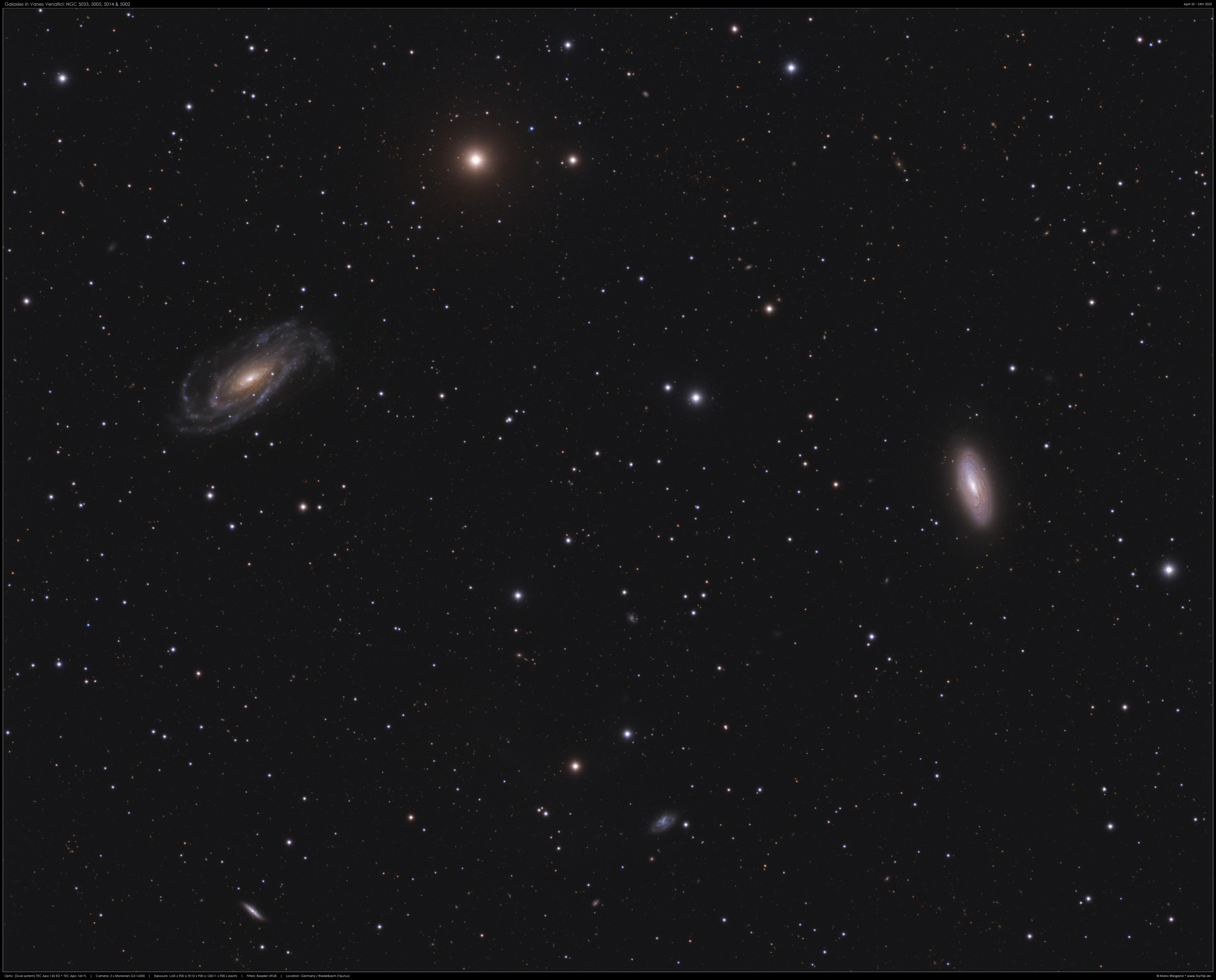 Vanes Venatici: NGC 5033, 5005 & mehr