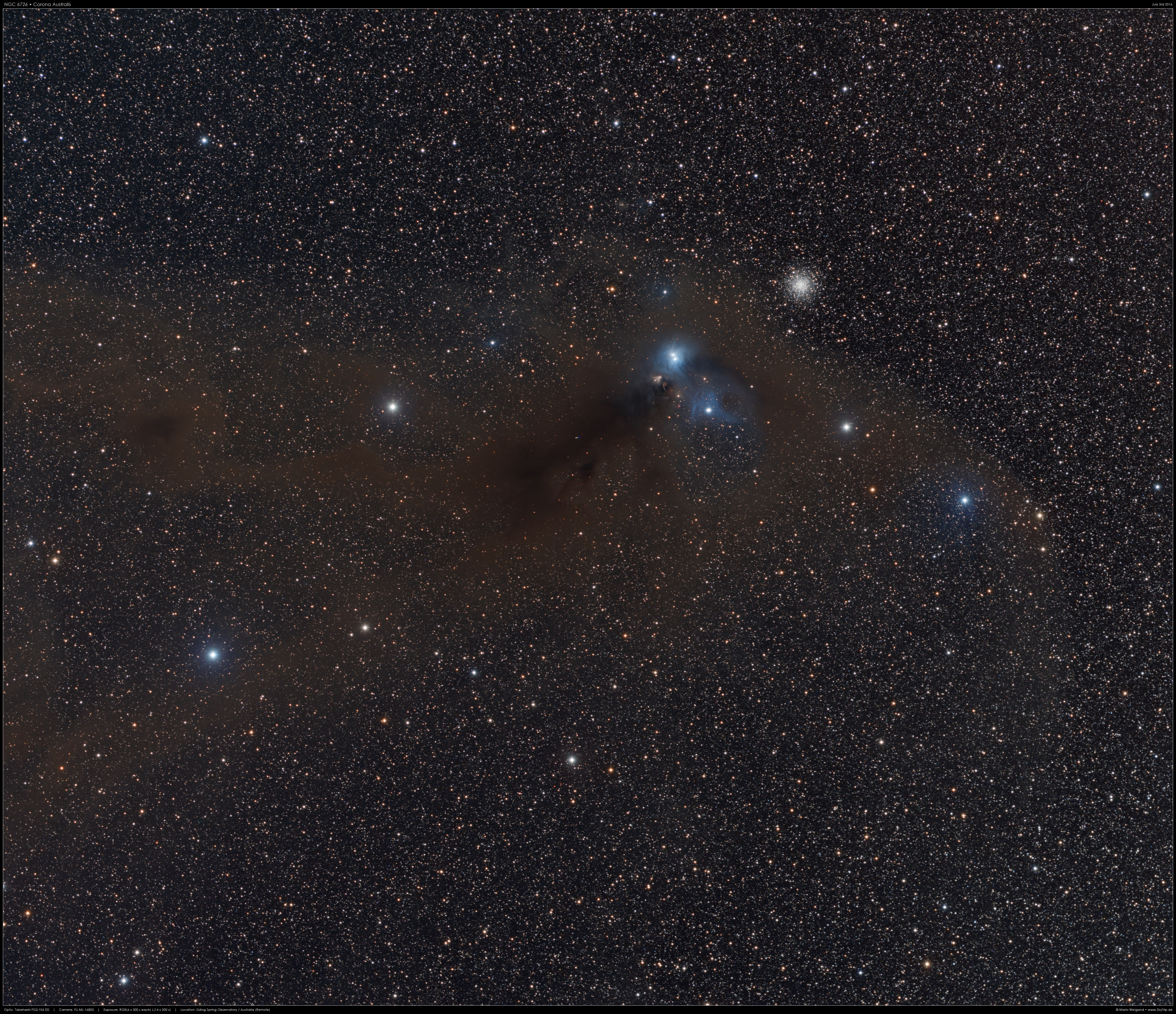 NGC 6723 & 6726/7 in Corona Australis