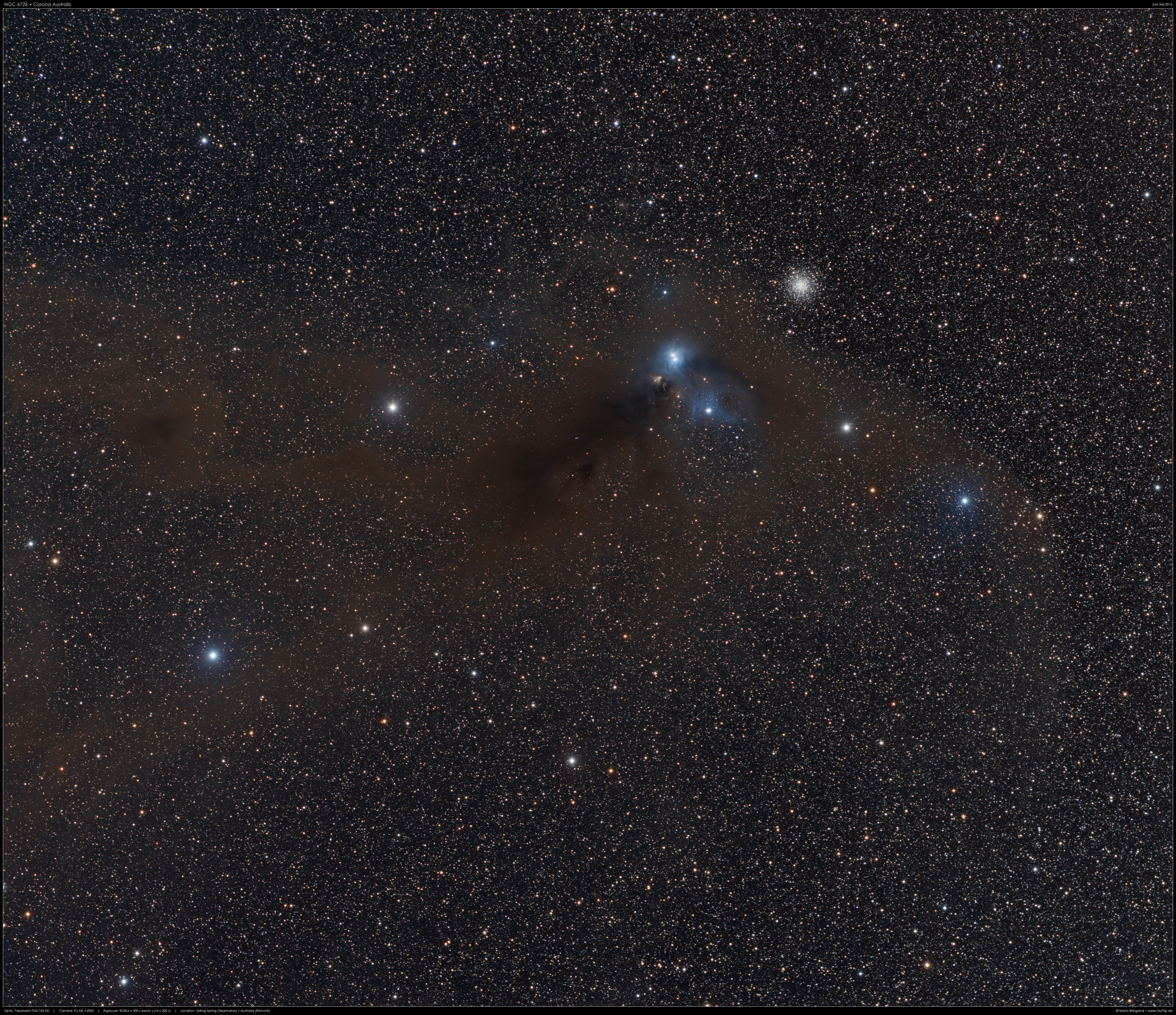 NGC 6723 & 6726/7 in Corona Australis