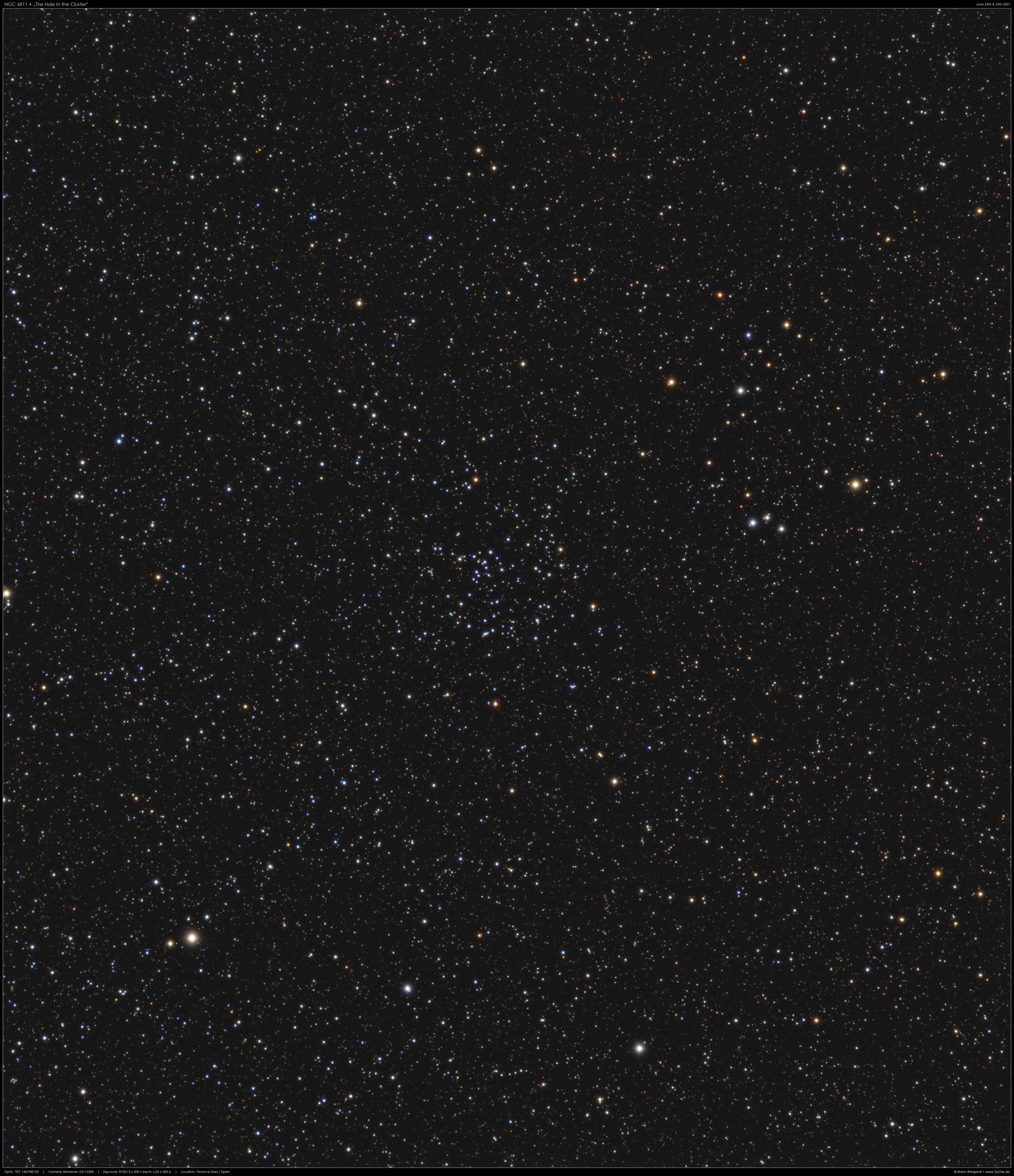 NGC 6811 The hole in a cluster