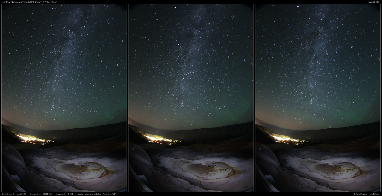 Airglow ber Yellowstone