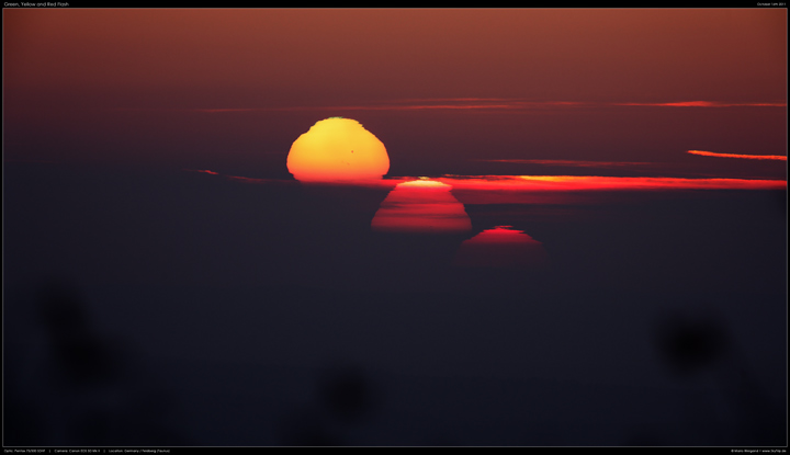 Grner, gelber und roter Blitz