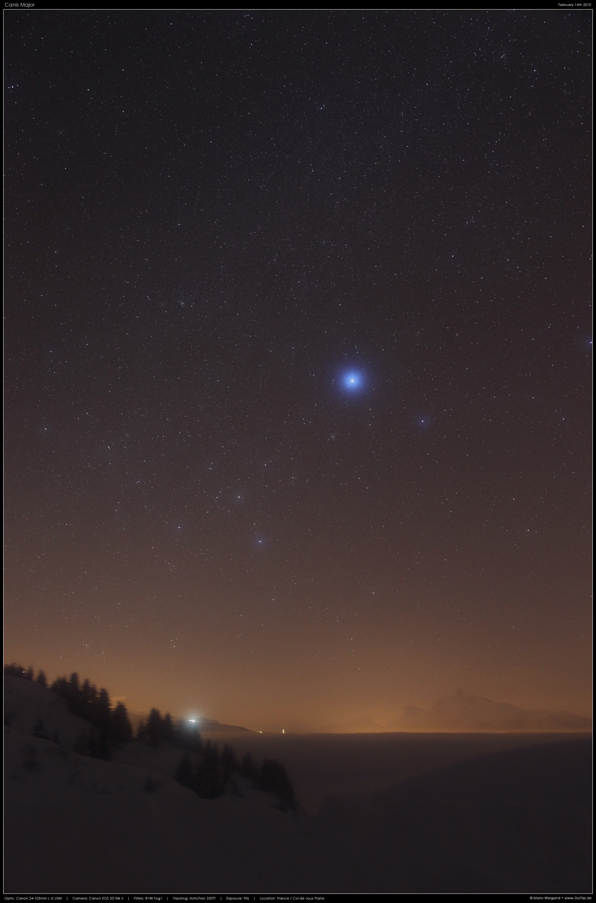 Das Sternbild Canis Major mit Sirius