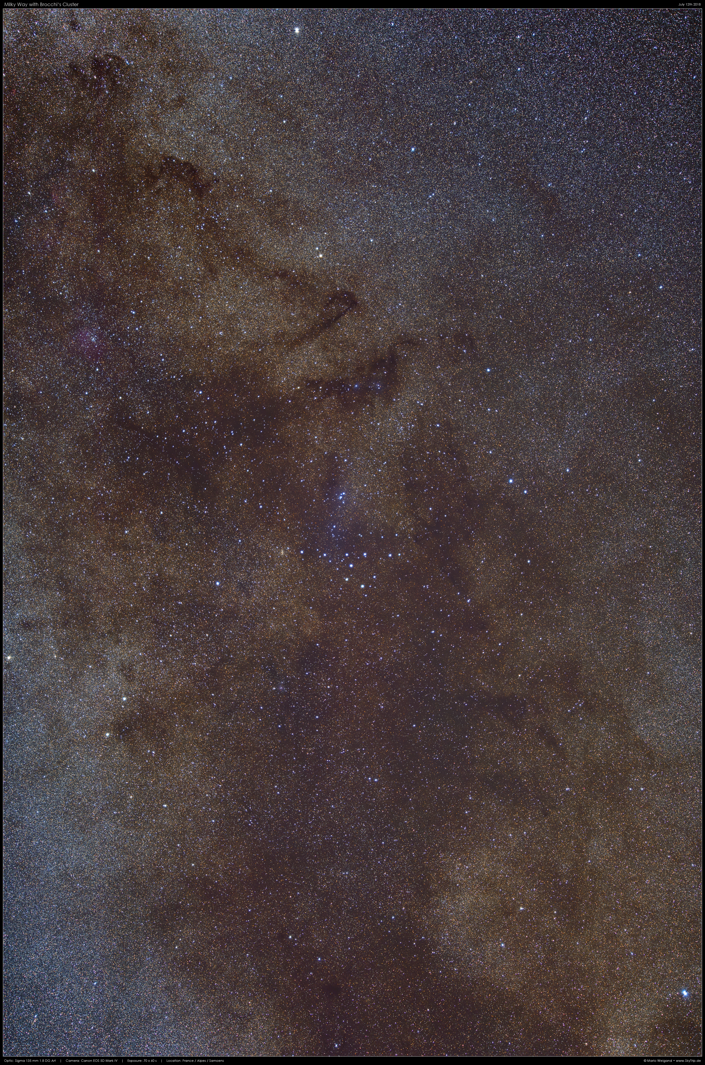 Staubige Milchstraße mit Brocchi's Cluster