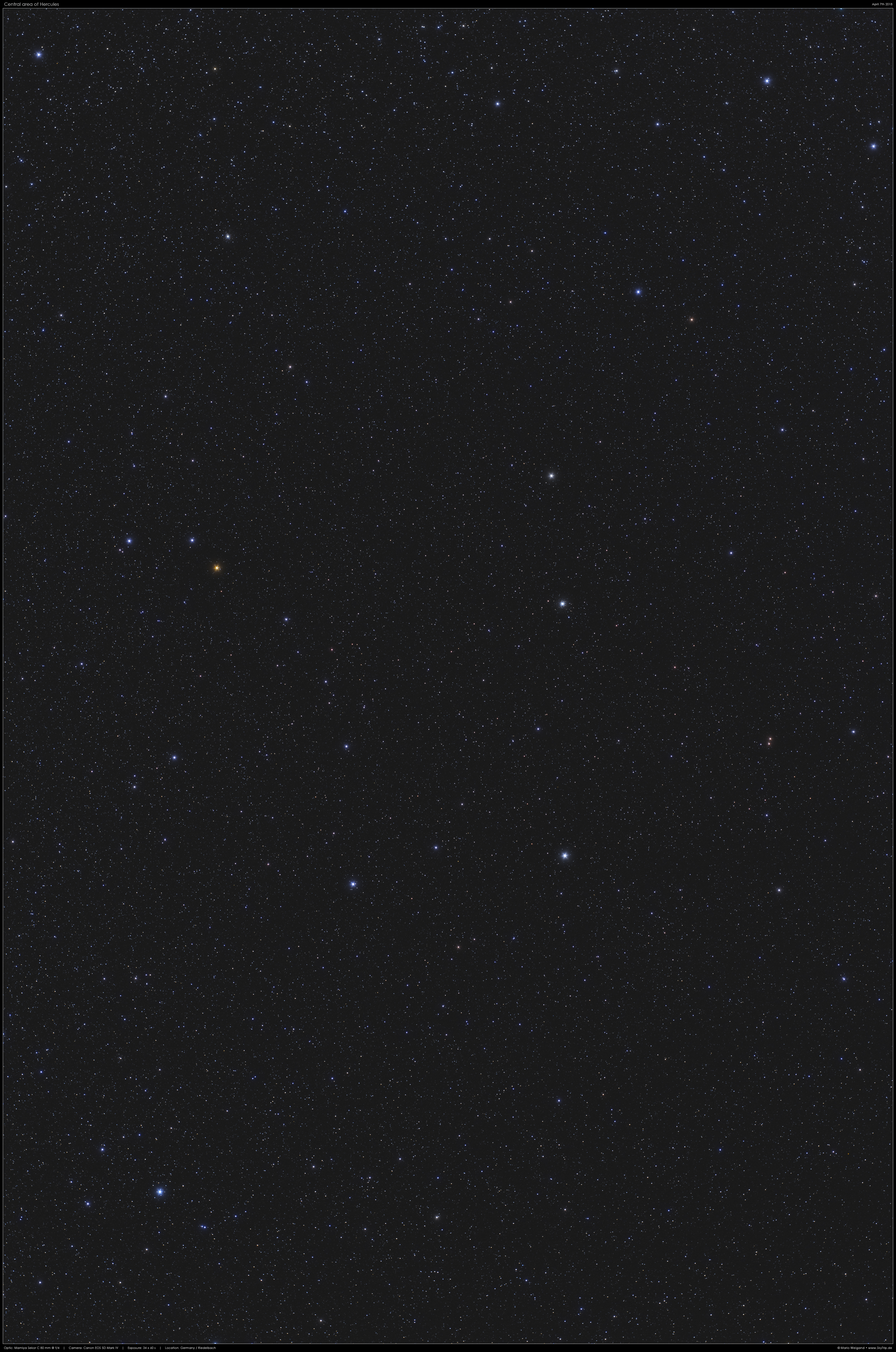 Zentralbereich des Sternbildes Herkules