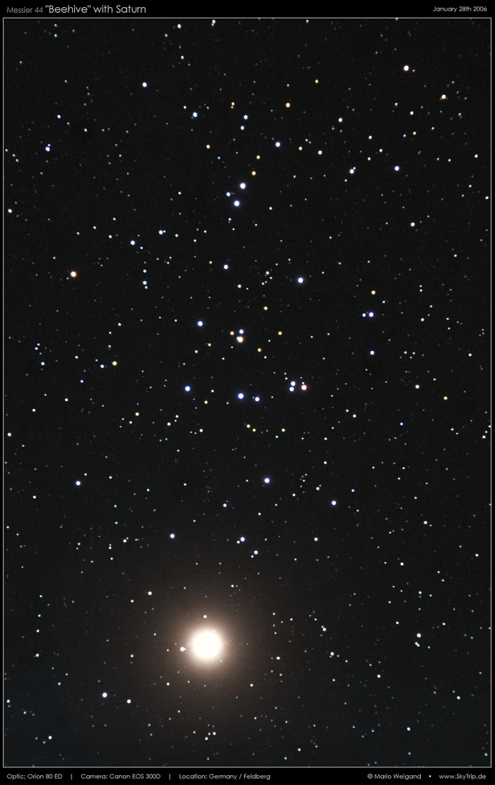 Messier 44 begegnet Saturn