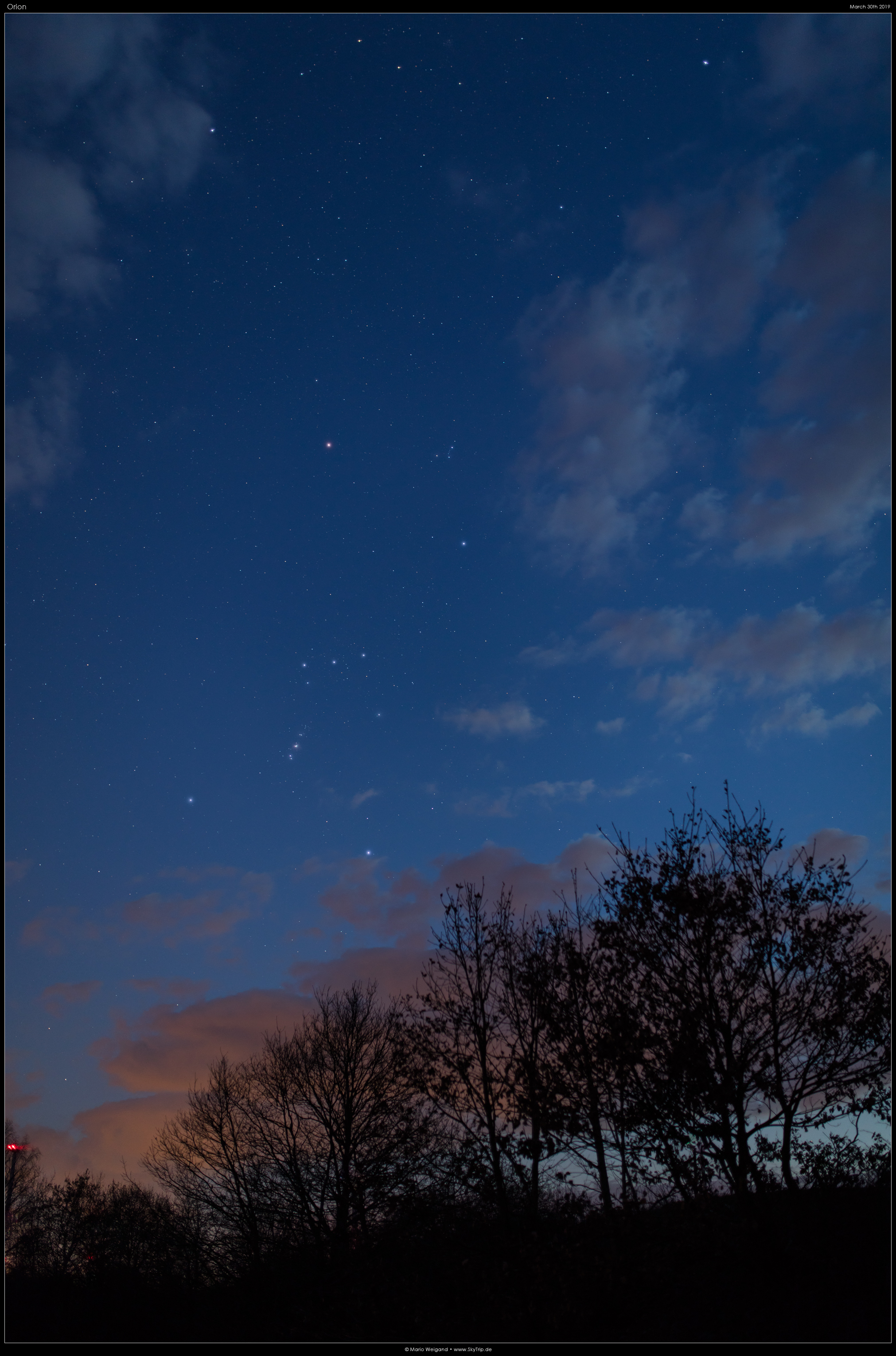 Sternbild Orion am Frhlingshimmel