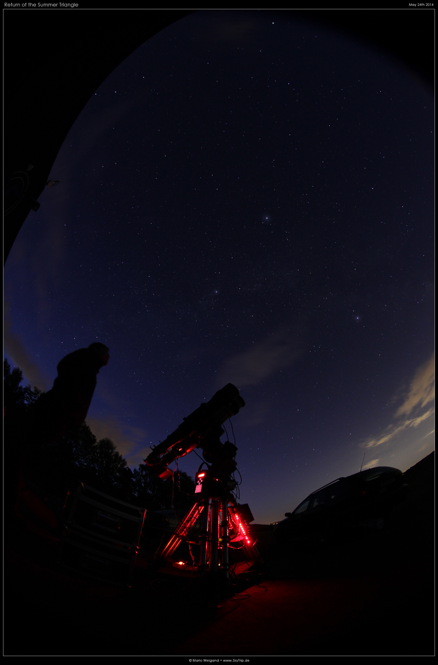 Das Sommerdreieck zu Beginn der Morgendmmerung