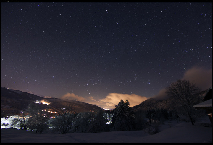 Winterhimmel ber den Alpen