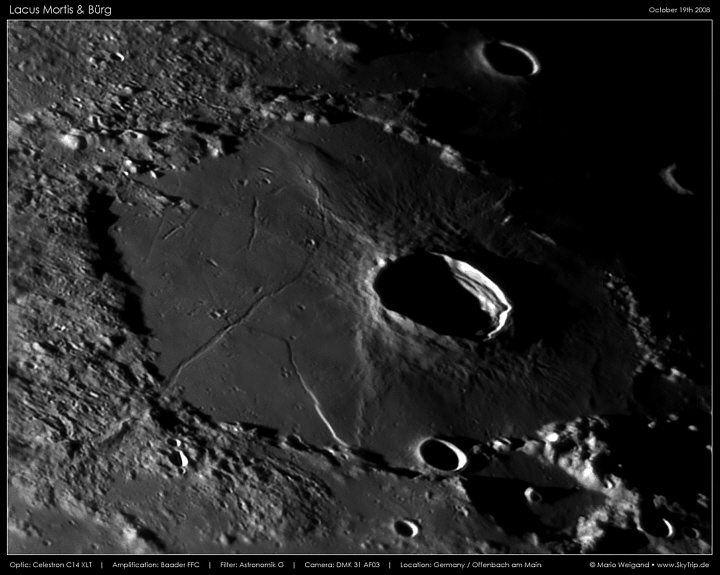 Mondfoto: Lacus Mortis & Krater Brg