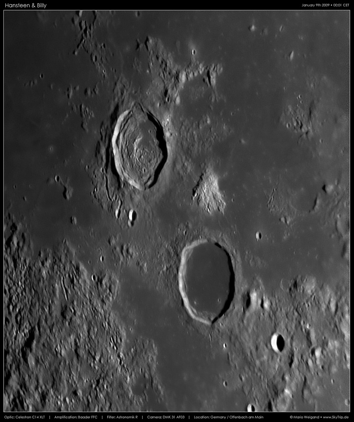Mondfoto: Krater Hansteen & Billy