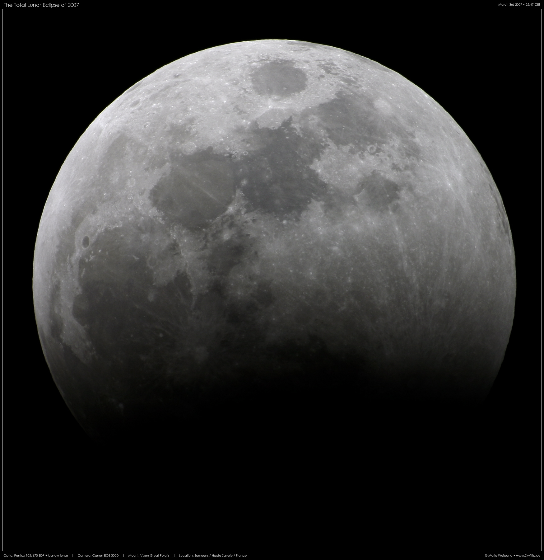 Totale Mondfinsternis 2007: Partielle Phase