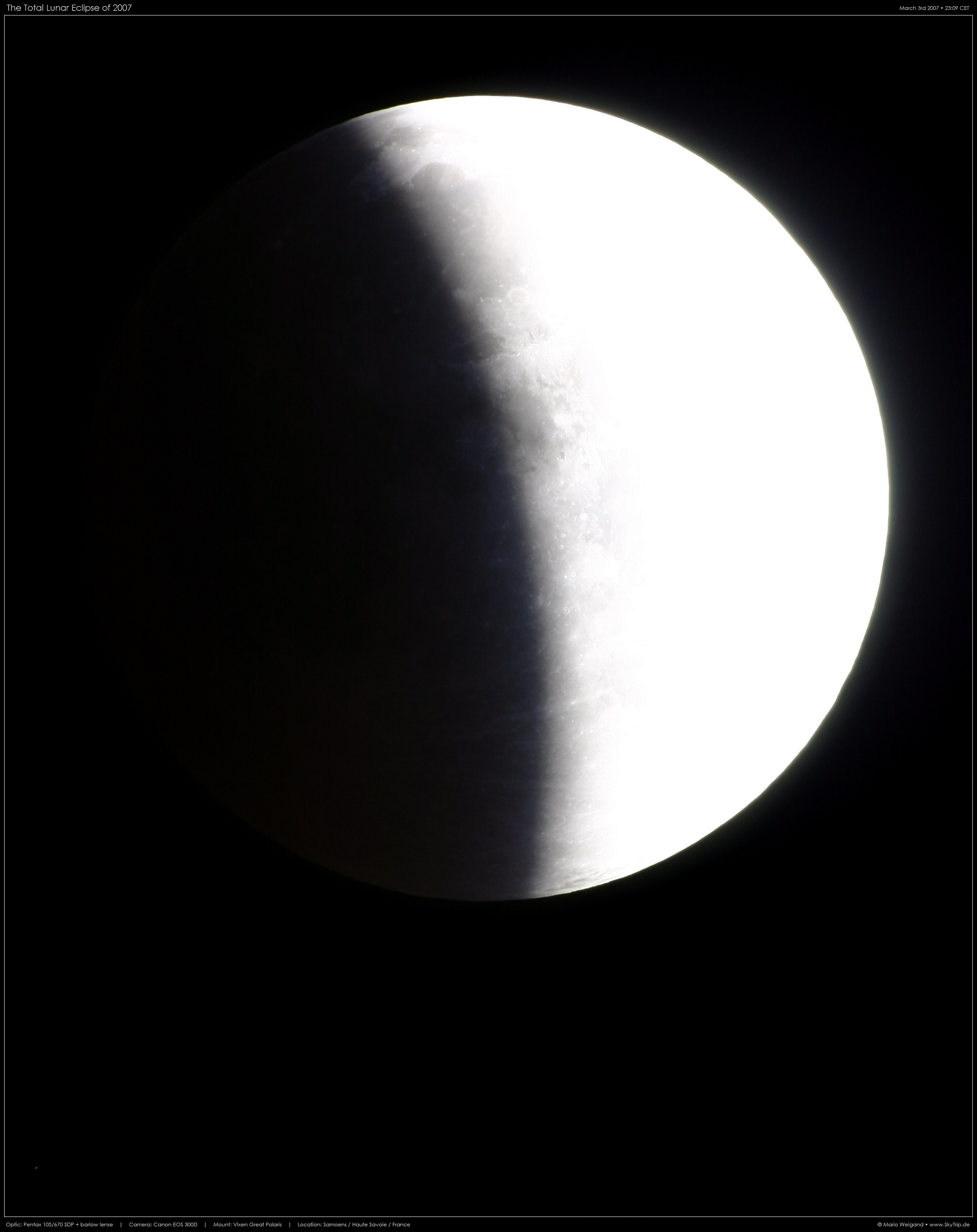 Totale Mondfinsternis 2007: Partielle Phase III