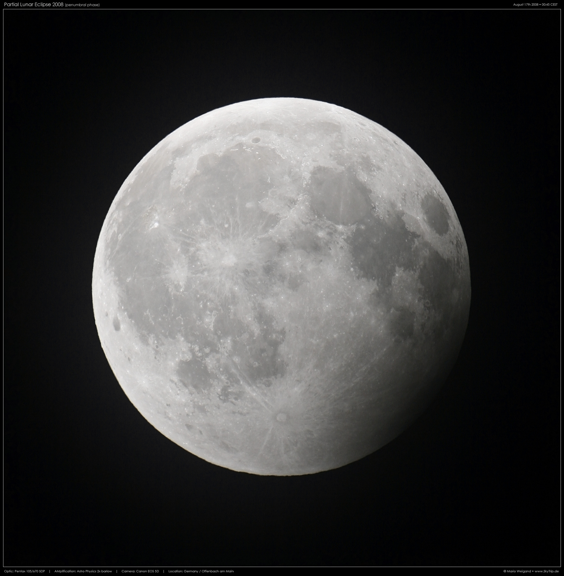 Halbschattenphase der partiellen Mondfinsternis 2008