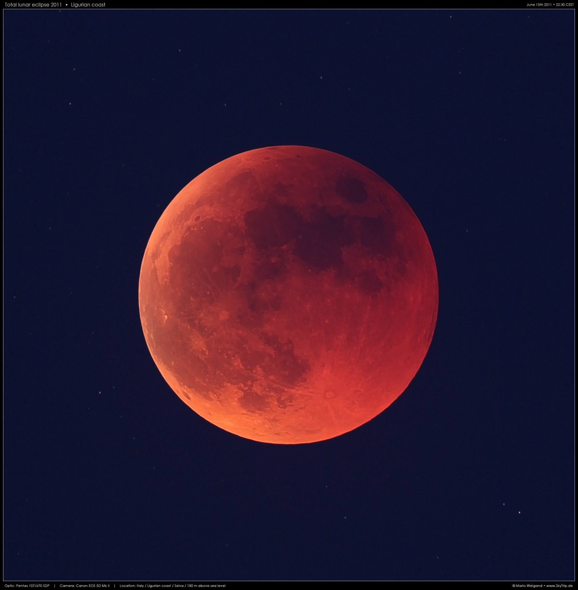 Totale Mondfinsternis am 15. Juni 2011