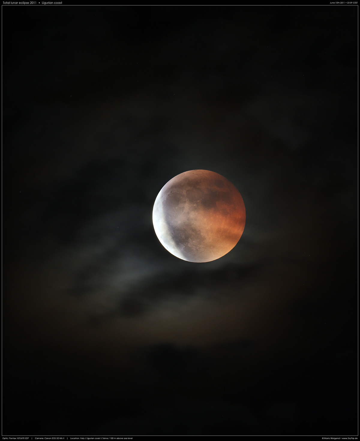 Foto der totalen Mondfinsternis am 15. Juni 2011