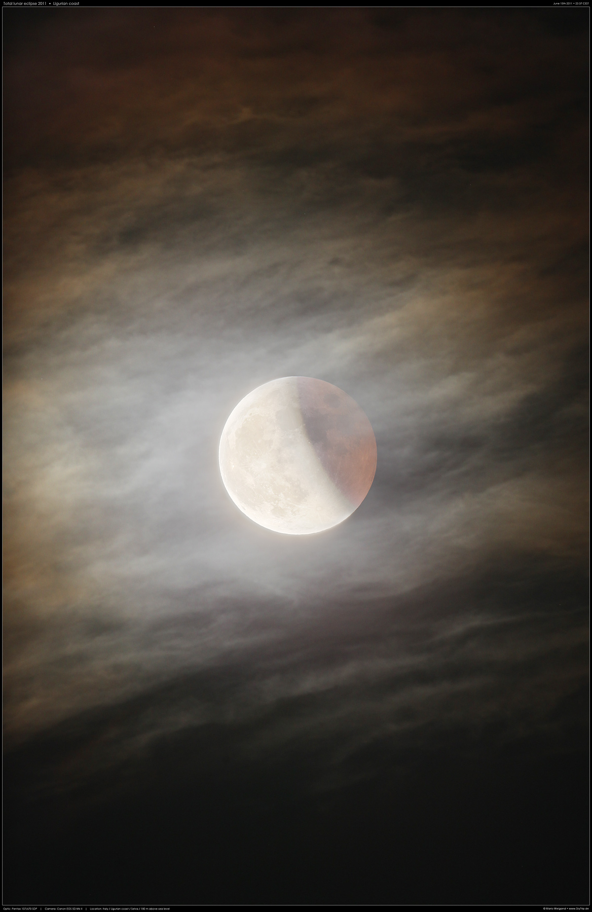 Totale Mondfinsternis am 15. Juni 2011