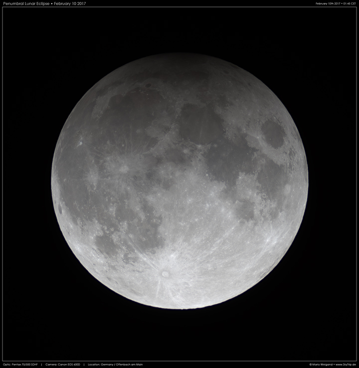 Foto der Halbschattenfinsternis Februar 2017
