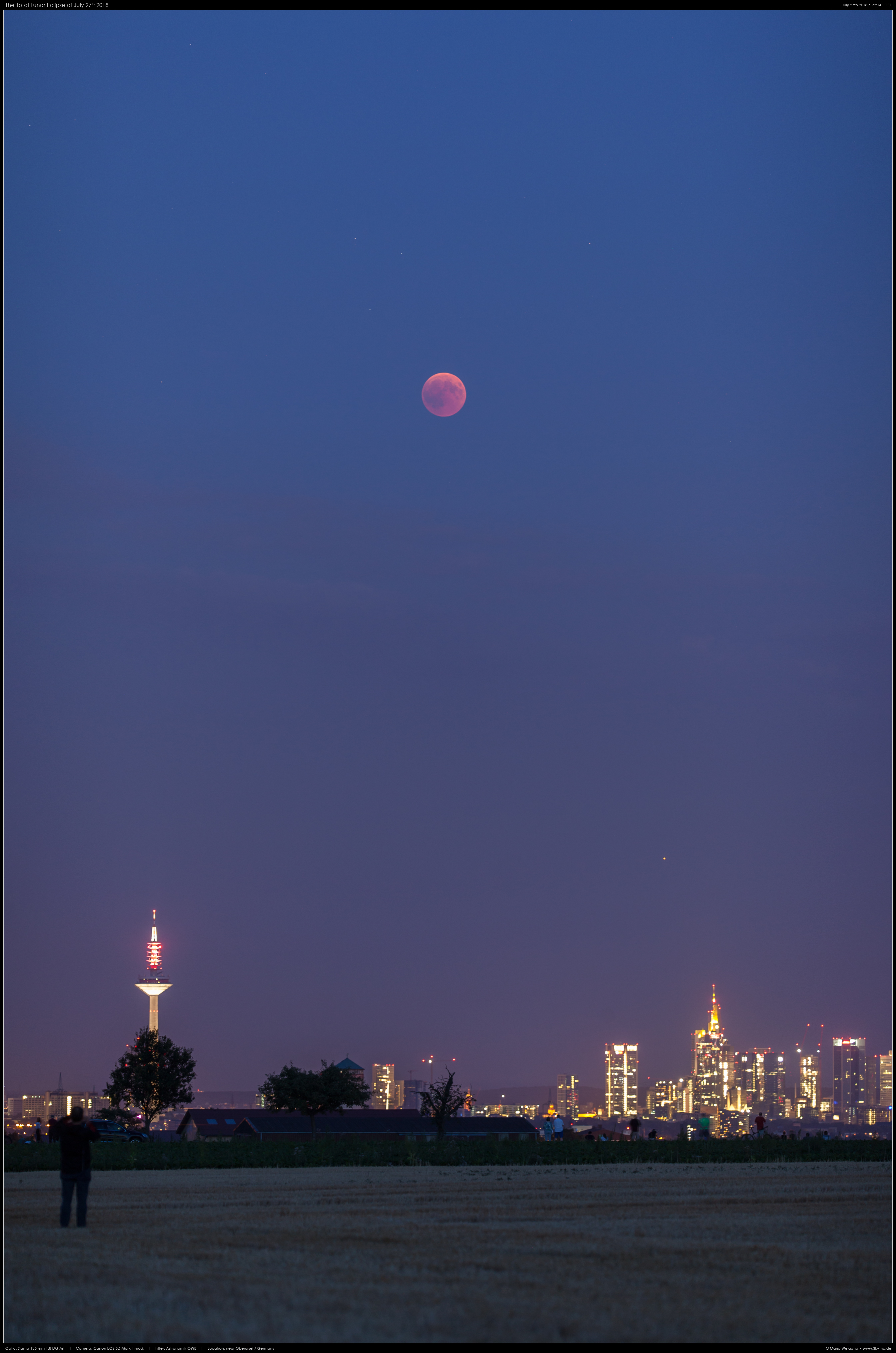 Totale Mondfinsternis ber Frankfurt