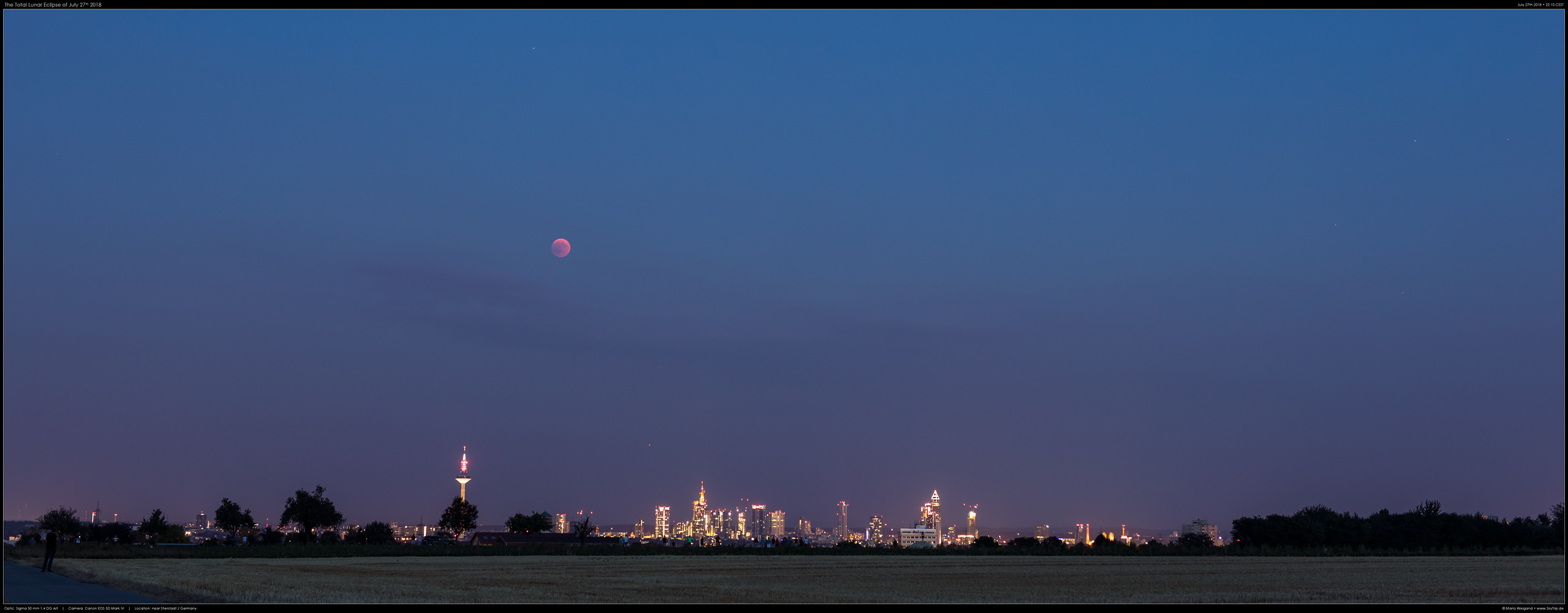 Totale Mondfinsternis ber Frankfurt