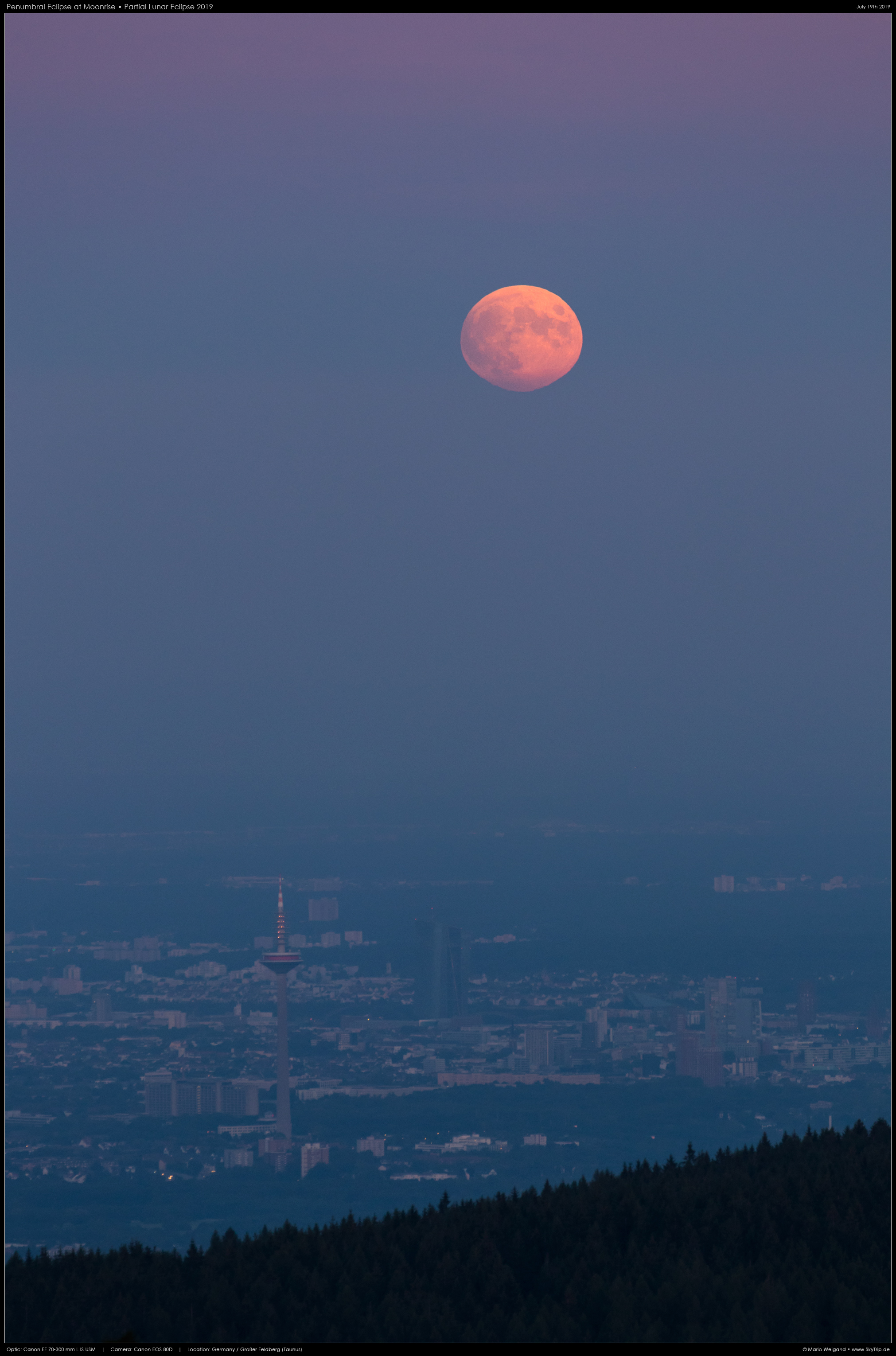 Mondaufgang mit Halbschatten-Phase