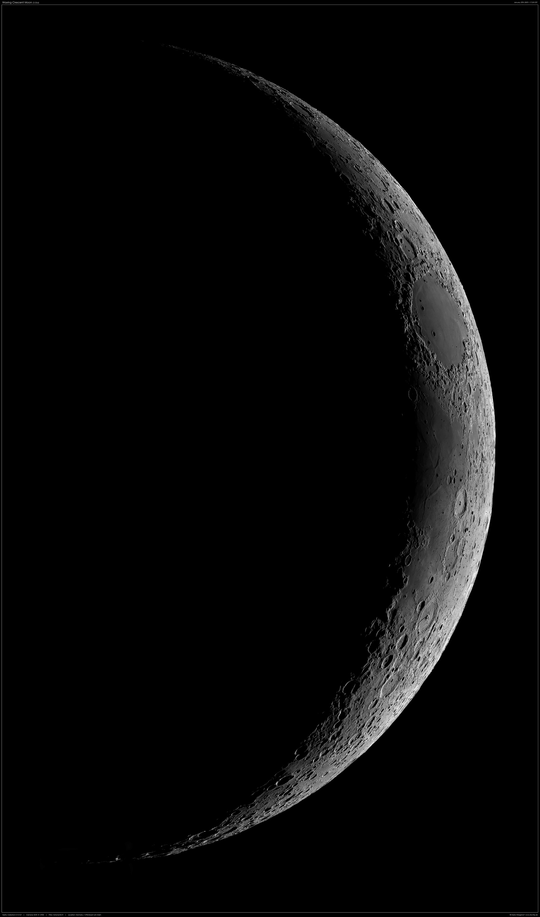 Mondfoto, Mondsichelmosaik (29.01.2009)