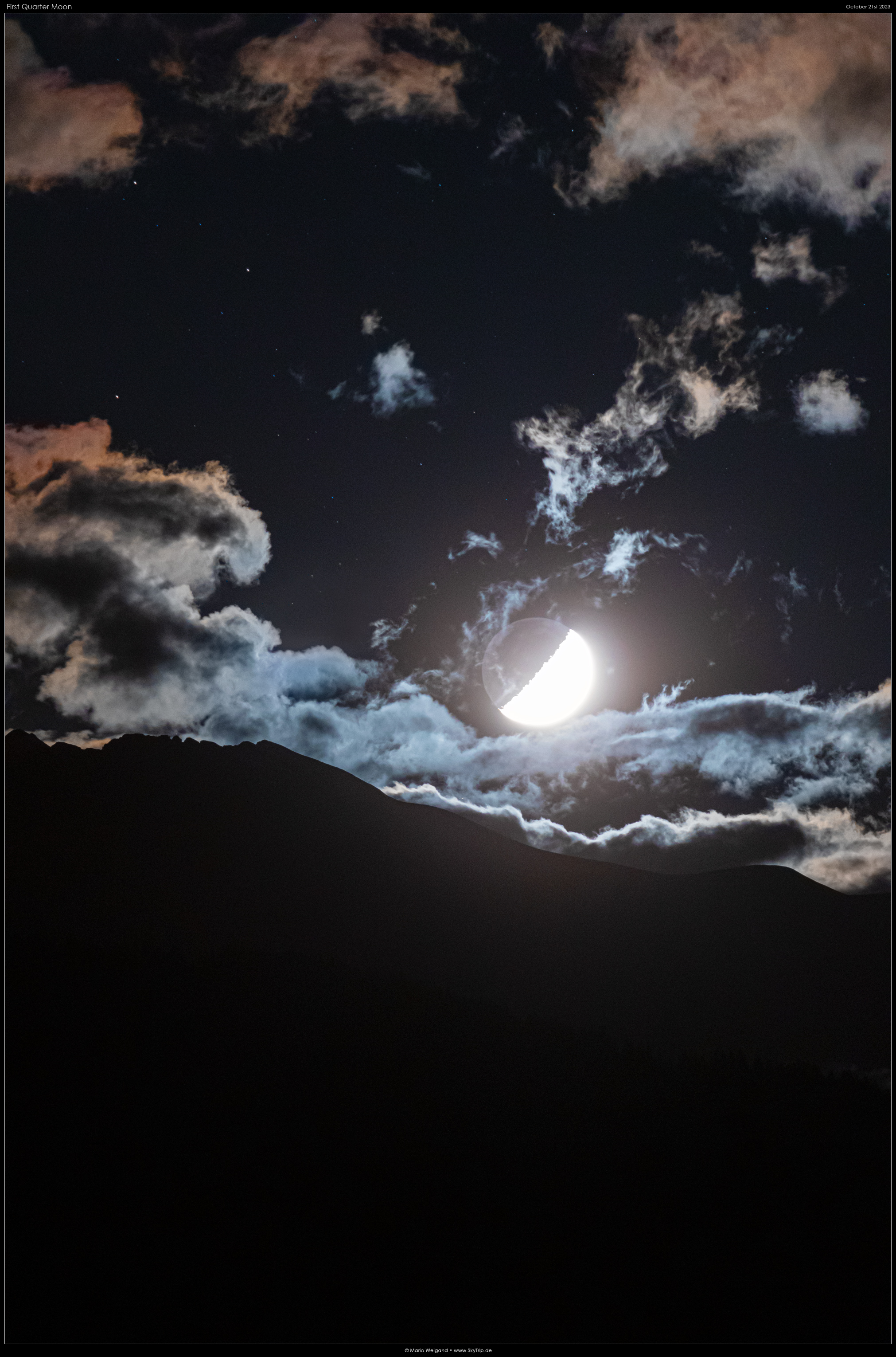 Vollmond-Aufgang mit Skyline