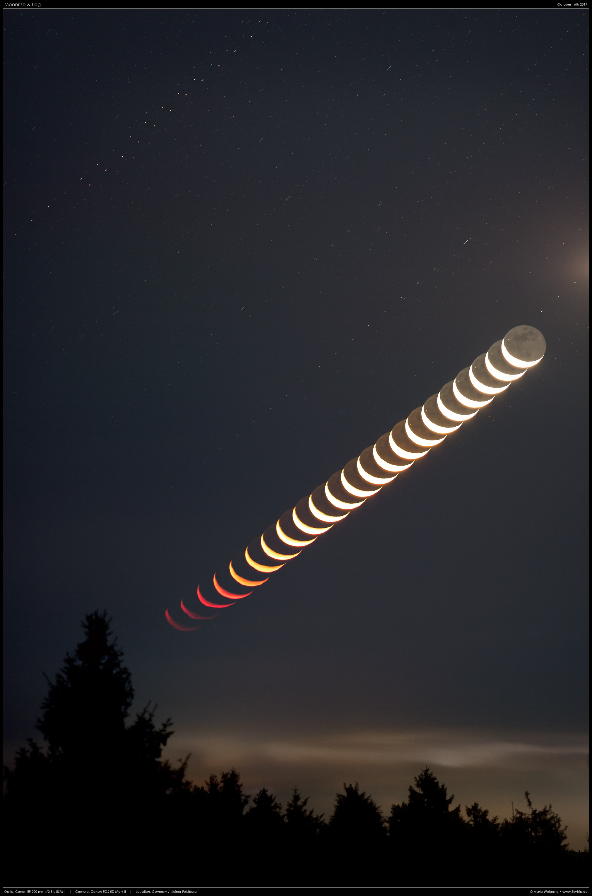 Mond ber der Frankfurter Skyline