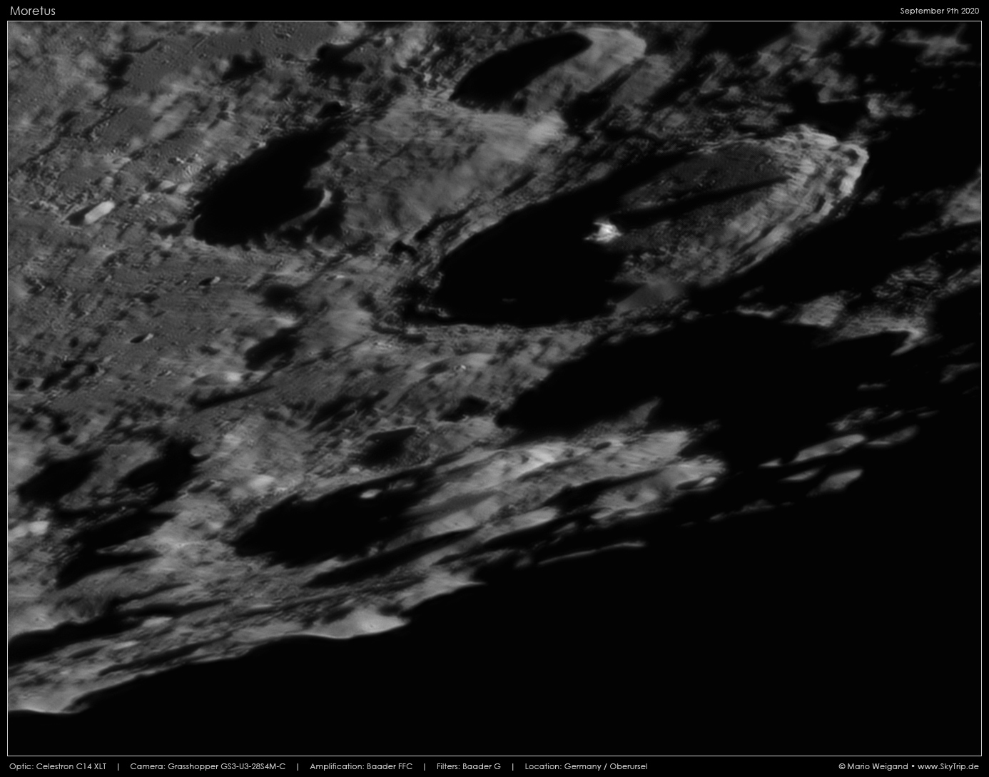 Mondfoto: Langer Schatten in Moretus