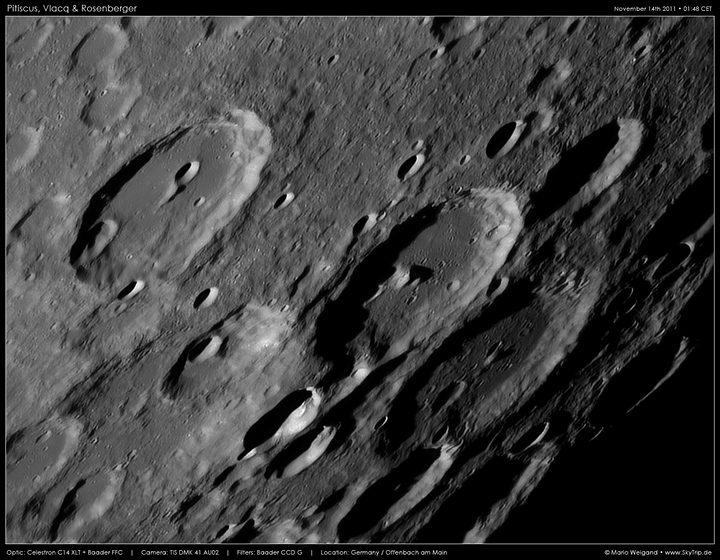 Mondfoto: Krater Pitiscus, Vlacq & Rosenberger