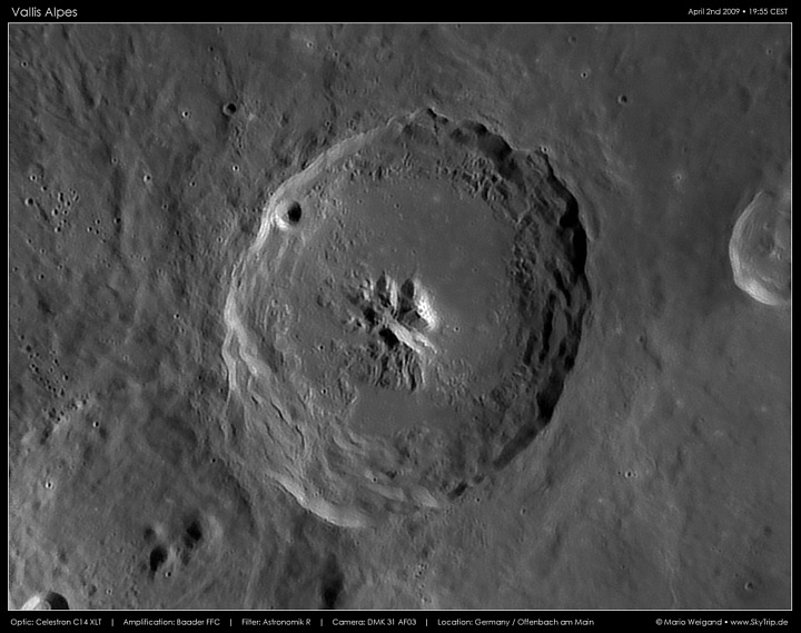 Mondfoto: Krater Theophilus
