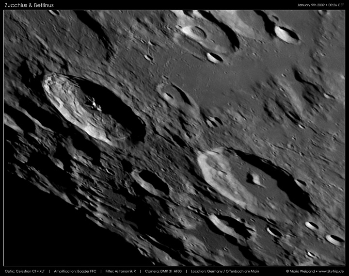 Mondfoto: Krater Zucchius & Bettinus