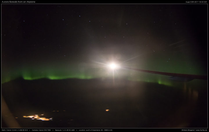 Aurora auf einem USA-Flug