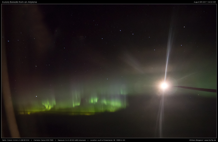 Aurora auf einem USA-Flug