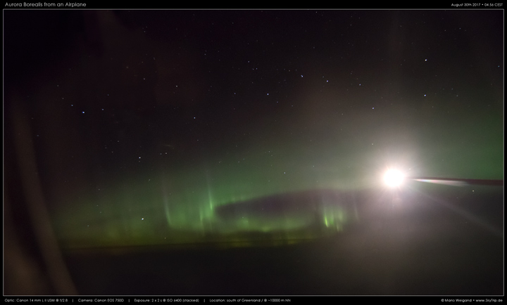 Aurora auf einem USA-Flug